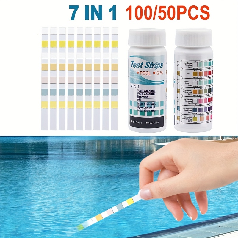 Marine Aquarium Water Testing - 7-in-1 50/100pcs Swimming Pool PH Test