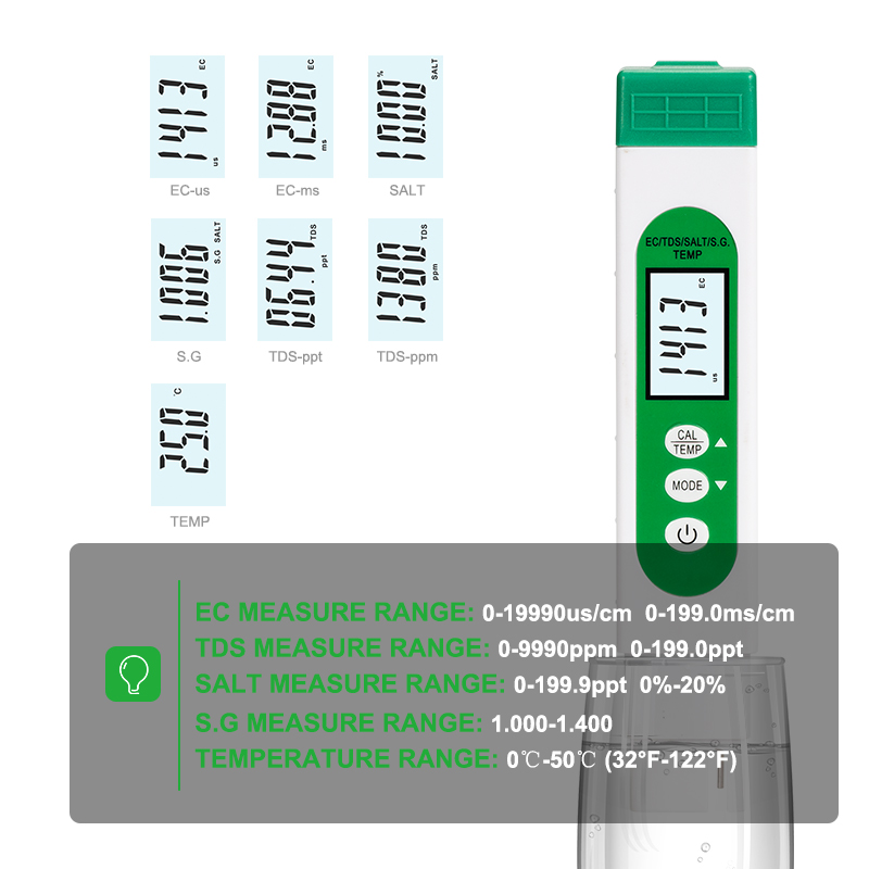 5 in 1 TDS EC SALT S.G TEMP Wa - Marine Aquarium Water Testing review and price